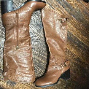 Franco Sarto Leather Knee High Riding Boots